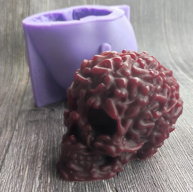 Silicone Mold Skull with Woman Brain