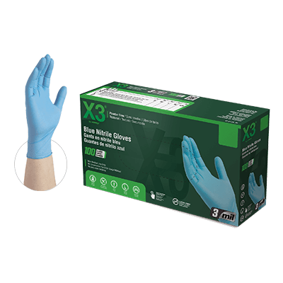 Sarung Tangan Nitril Bebas Serbuk Biru